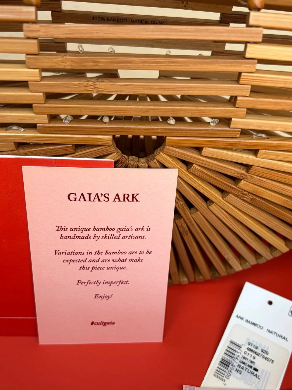 New Cult Gaia Ark Mini Bamboo Bag Natural